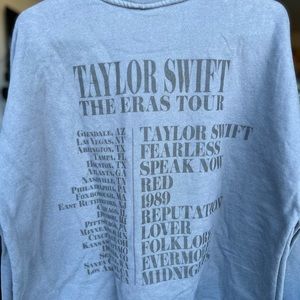 Taylor Swift The Eras Tour Blue Crewneck Official Merch NEW WITH TAGS Size Med